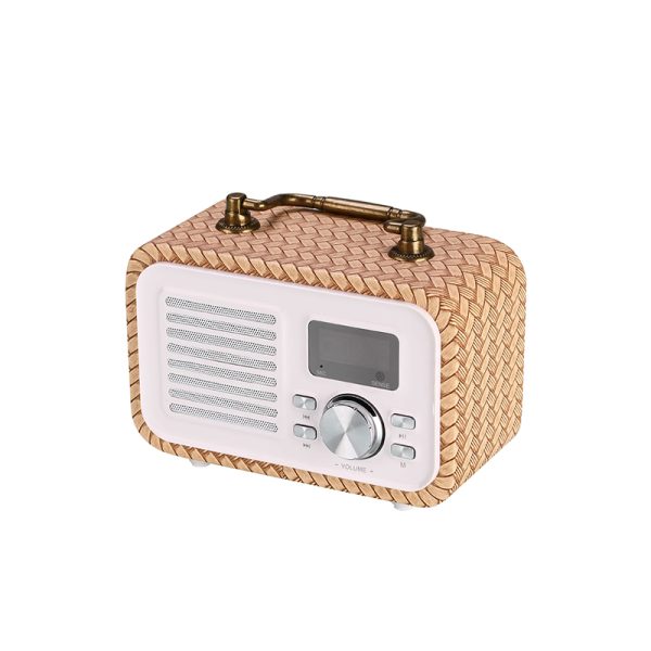 BL11 編み込みテクスチャーレザー木製Bluetoothスピーカー